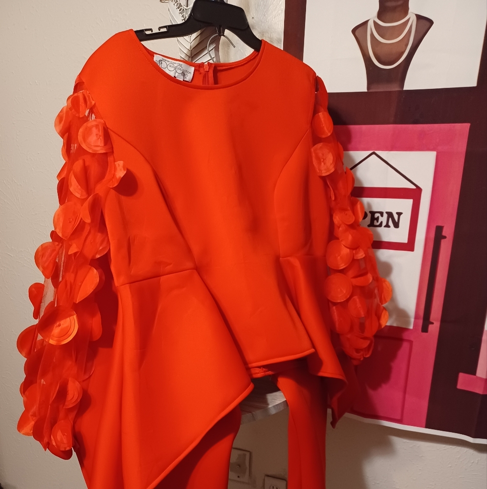 RED HOT Red Plus Size 2pc Bodycon Pant Set